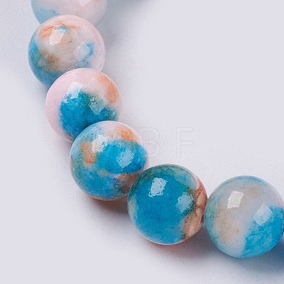 Natural Jade Beaded Stretch Bracelet BJEW-P214-10-6mm-1