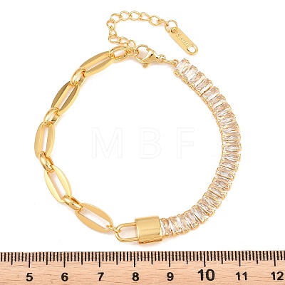 304 Stainless Steel Figaro Chain Bracelets BJEW-B171-07G-1