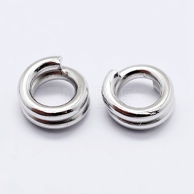 Rhodium Plated 925 Sterling Silver Split Jump Rings STER-F036-01P-1x8mm-1