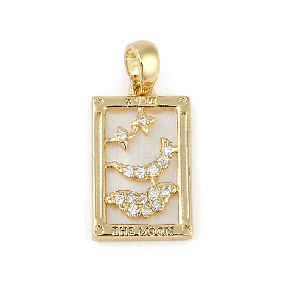 Brass Clear Rhinestone Pendants KK-M002-01G-1