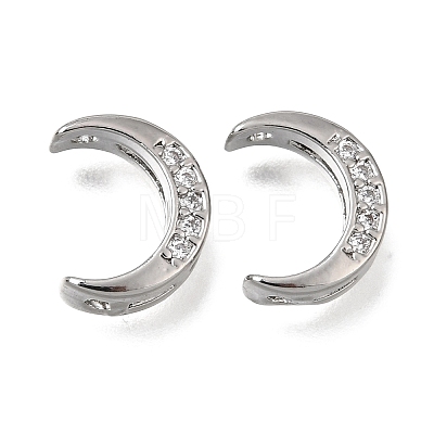 Brass Micro Pave Clear Cubic Zirconia Beads CU-CBAC809-01P-1