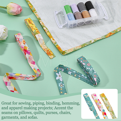 7.5M 3 Colors Printed Cotton Ribbon OCOR-FG0003-33-1