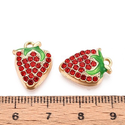 Alloy Rhinestone and Enamel Pendants PALLOY-T092-42G-02-1