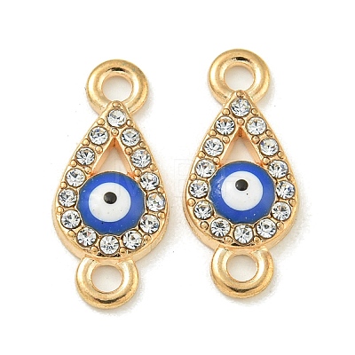 Alloy Blue Enamel Evil Eye Connector Charms ENAM-S003-03H-1