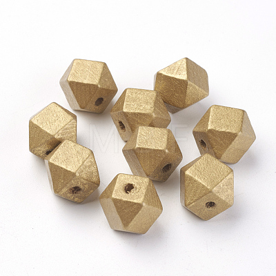 Spray Painted Natural Wooden Beads WOOD-S037-108B-15mm-1
