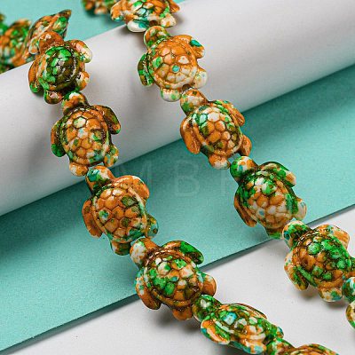 Spray Painted Synthetic Turquoise Beads Strands G-E617-A02-02-1
