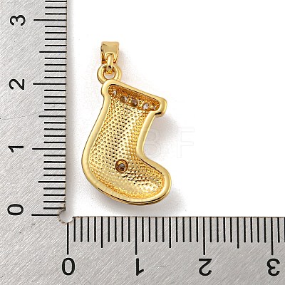 Christmas Brass Micro Pave Cubic Zirconia Pendant KK-H468-02C-02G-1