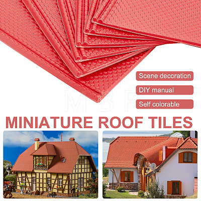 PVC Dollhouse Roof Tiles DIY-WH0034-97-1