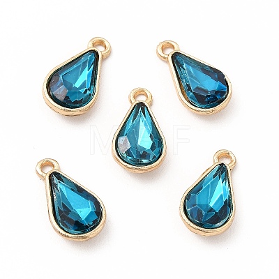 Faceted Glass Rhinestone Pendants FIND-G049-01G-08-1