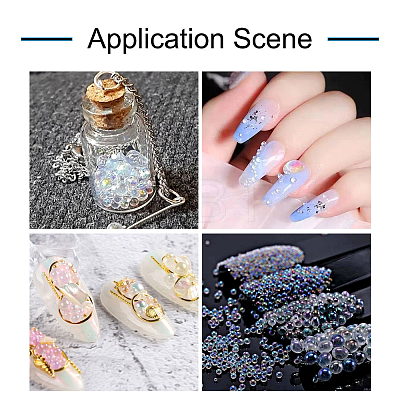 240G 8 Colors AB-Color Plated DIY 3D Nail Art Decoration Mini Glass Beads EGLA-CD0001-06-1