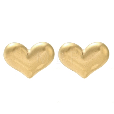 Ion Plating(IP) 304 Stainless Steel Heart Stud Earrings EJEW-C099-12G-1