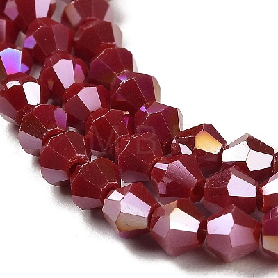 Opaque Solid Color Electroplate Glass Beads Strands EGLA-A039-P4mm-B01-1