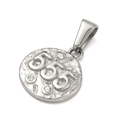 Textured 304 Stainless Steel Pendants STAS-A140-02P-5-1