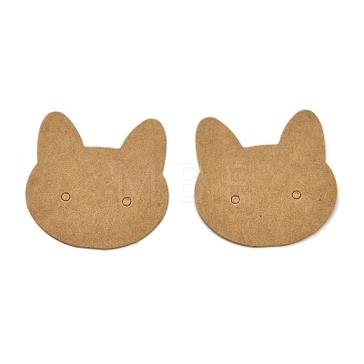 100Pcs Cat Shaped Kraft Paper Earring Display Cards X-EDIS-M004-01A-1