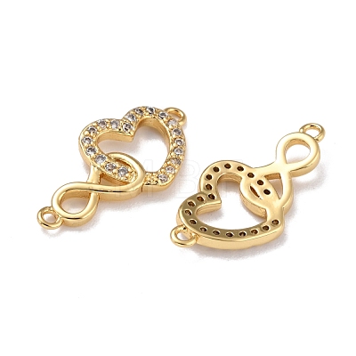 Brass Micro Pave Clear Cubic Zirconia Links Connectors ZIRC-A021-72G-1