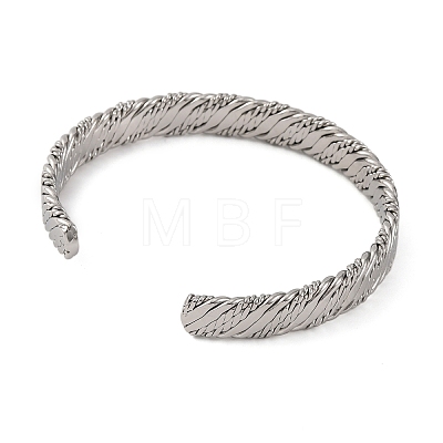 304 Stainless Steel Cuff Bangles for Women BJEW-D048-07P-1