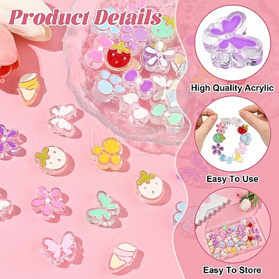 36Pcs 6 Styles Transparent Acrylic Beads ACRC-YW0001-04-1