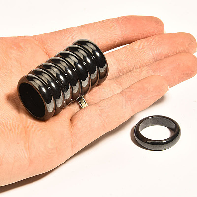 Dyed & Heated Black Agate Finger Rings IK0879-2-1
