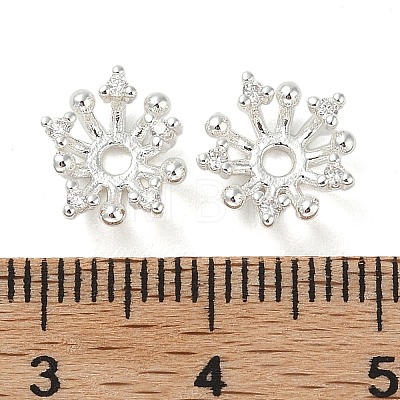 Brass Micro Pave Clear Cubic Zirconia Bead Caps KK-U045-05S-1