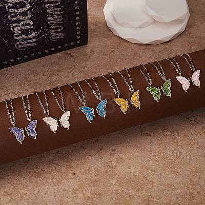 2Pcs Matching Butterfly Pendant Necklaces Set JN1033C-1