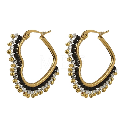Glass Seed Hoop Earrings for Women EJEW-MZ00797-03-1