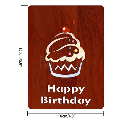 MDF Greeting Card & Paper Envelope with Bowknot AJEW-WH0203-008-1