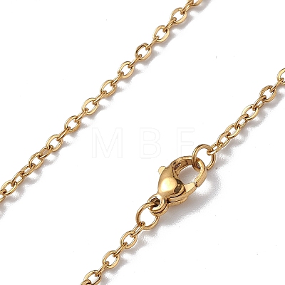 Ion Plating(IP) 304 Stainless Steel Cable Chain Necklace for Men Women NJEW-K245-024A-1