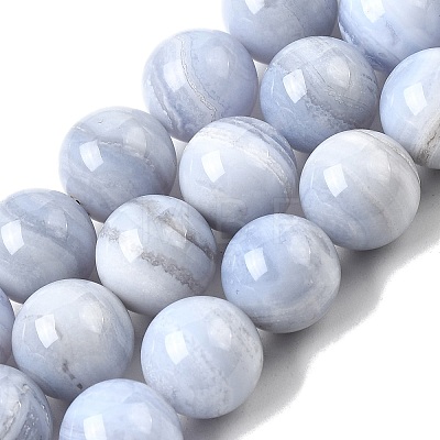 Natural Blue Lace Agate Beads Strands G-G344-A06-10mm-1