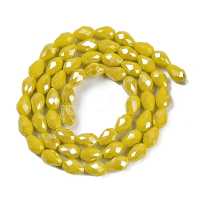 Opaque Solid Color Electroplate Glass Beads Strands EGLA-N013-P6mm-B06-1