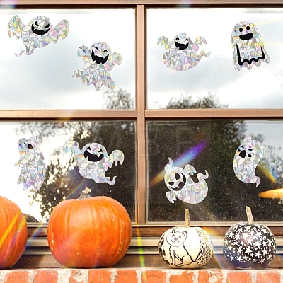 2Pcs Halloween Rainbow Prism Electrostatic Window Stickers PW-WG73503-01-1