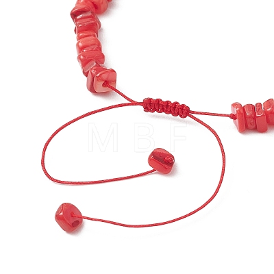 Adjustable Natural Freshwater Shell & Dyed Synthetic Turquoise Beads Braided Bead Bracelets for Women BJEW-JB13105-05-1