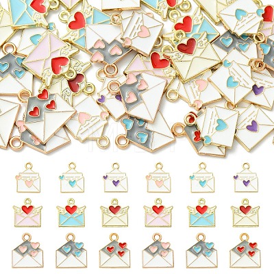 18Pcs 9 Colors Alloy Enamel Pendants ENAM-YW0008-52-1