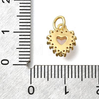 Brass Micro Pave Cubic Zirconia with Glass Pendants KK-D295-28G-01-1