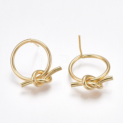 Brass Stud Earrings X-KK-T038-312G-1