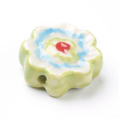 Handmade Porcelain Flower Beads Strands PORC-G006-14C-1