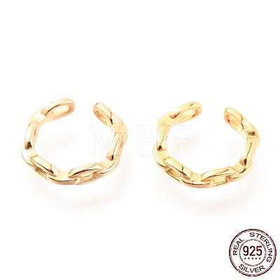 925 Sterling Silver Cuff Earrings EJEW-H124-05G-1