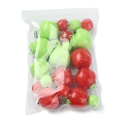 20Pcs 4 Styles Spray Painted Opaque Resin Pendants RESI-FS0002-42-1