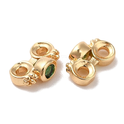 Brass Pave Cubic Zirconia Connector Charms KK-B074-02G-01-1