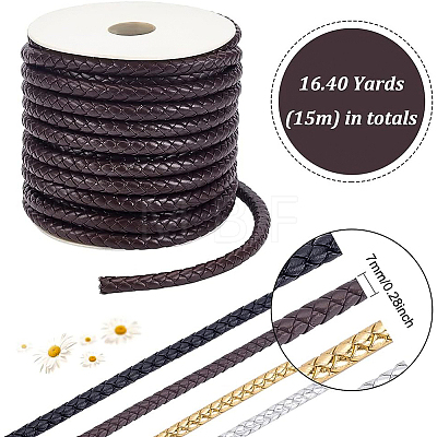 PU Imitation Leather Braided Cord WL-WH0003-14D-1