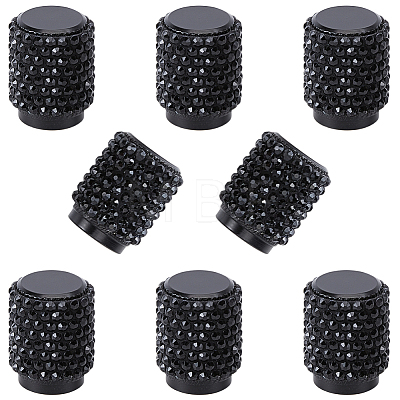 8Pcs Rubber Rhinestone Tire Valve Stem Caps FIND-GF0009-36A-1
