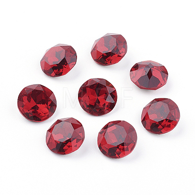 Pointed Back & Back Plated K9 Glass Rhinestone Cabochons X-RGLA-J012-8mm-501-1