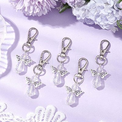 10Pcs Angel Glass Pendant Decorations HJEW-JM02676-1