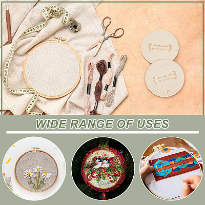 Handmade Hoop Wooden Disc DIY-WH0671-498A-1
