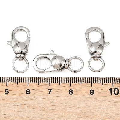 Tarnish Resistant 304 Stainless Steel Swivel Lobster Claw Clasps X-STAS-R065-10-1