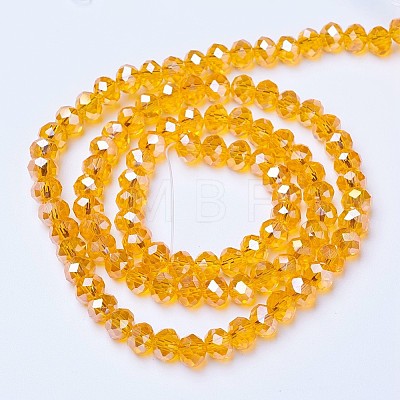 Electroplate Glass Beads Strands X-EGLA-A034-T6mm-B01-1