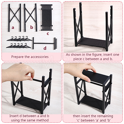 Plastic Mini Clothes Closet with Coat Hanger DOLL-WH0007-14B-1
