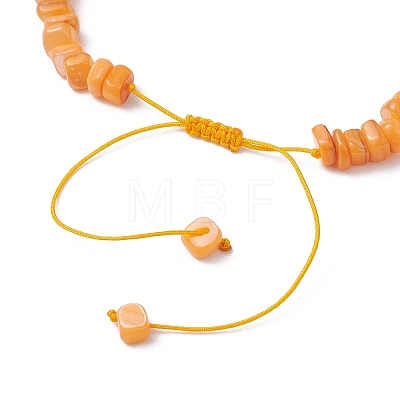 Adjustable Natural Freshwater Shell & Dyed Synthetic Turquoise Beads Braided Bead Bracelets for Women BJEW-JB13105-04-1