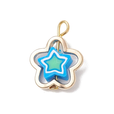 Handmade Polymer Clay with CCB Plastic Bead Frames Pendants PALLOY-JF04752-1