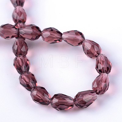 Transparent Glass Bead Strands GLAA-R024-6x8mm-07-1