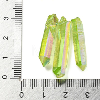 Electroplated Natural Quartz Crystal Graduated Beads Strands G-P315-A18-1